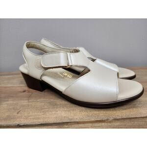 SAS Suntimer Sandal Women 7 MTripad Comfort Shoes Leather Heel Pearl Bone